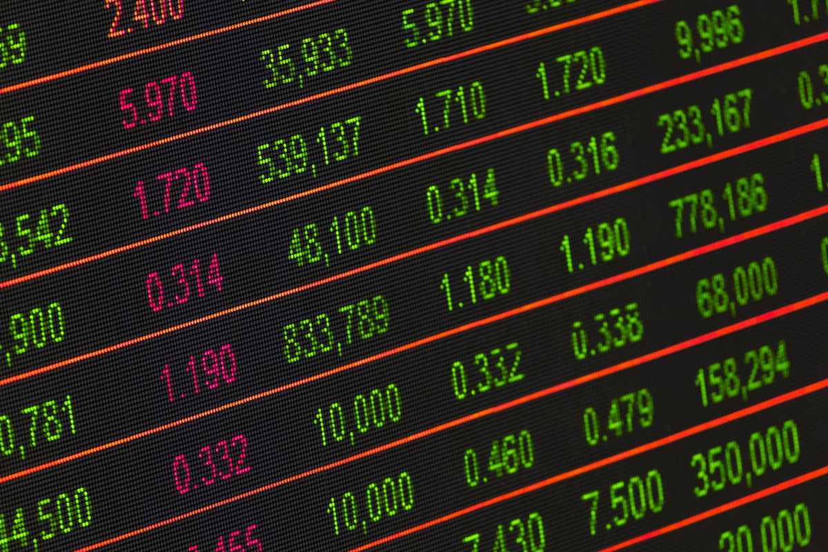 Numbers displayed on a market board